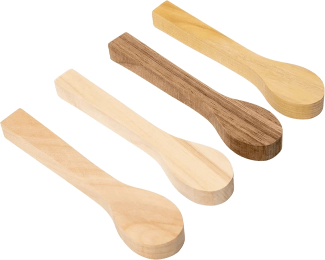 BeaverCraft lot d’ébauches en bois pour sculpture de cuillères BB2 (cerisier, tilleul, mûrier, noyer)