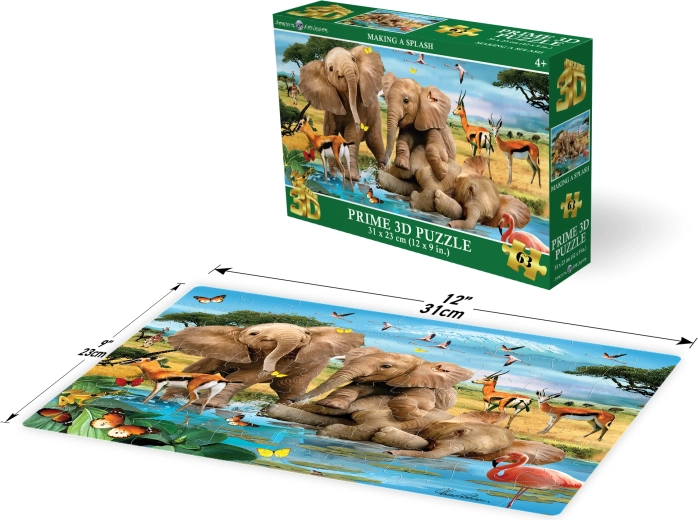 Puzzle 3D éléphanteaux 63 pièces