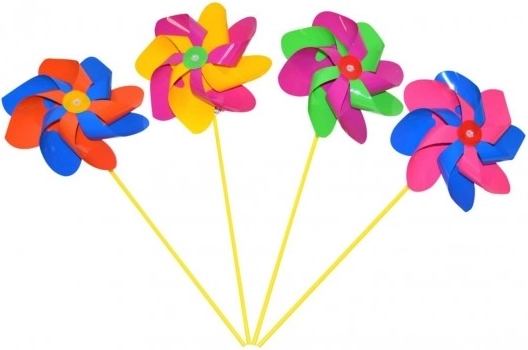 Kleurige plastic windmolen 20 cm