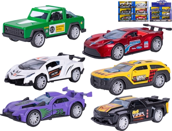 Metalen raceautootje 13 cm met terugtrekmechanisme