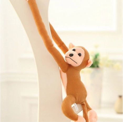 Singe en peluche avec son, brun clair, 80 cm