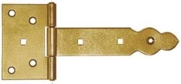 Charnière décorative pour portail 150 × 90 × 35 mm, acier zingué jaune