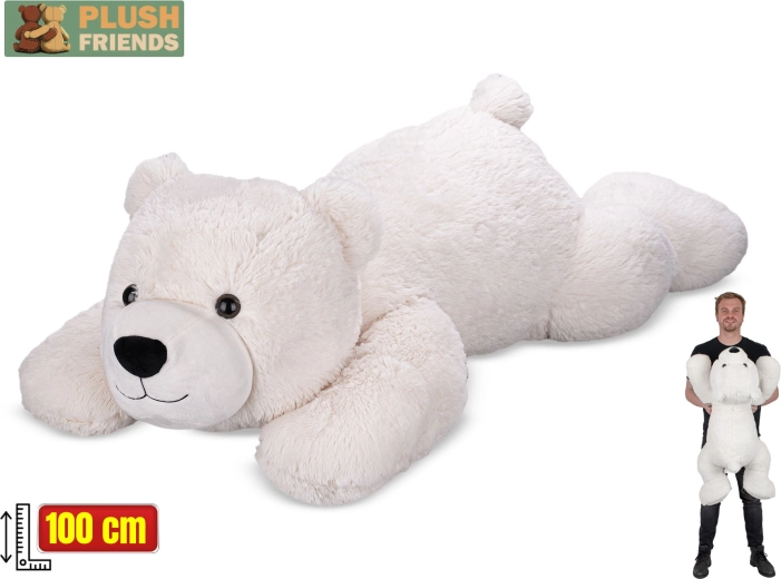 Pluchen ijsbeer Plush Friends 100 cm – liggende knuffelvriend