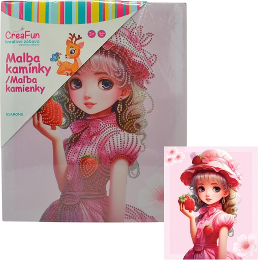 Diamantschilderen – Aardbeienpop 25 × 30 cm