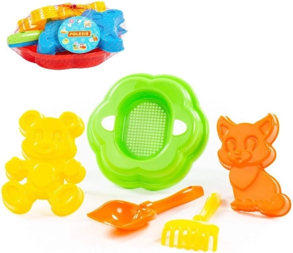 Set de sable avec grand tamis et moules