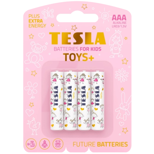 Alkalische Batterien AAA TESLA Toys+ Girl, 4 Stk.