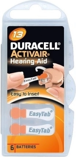 Duracell Activair 13 Hörgerätebatterien, 6 Stk.