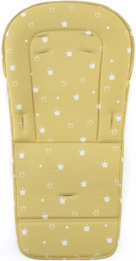 Petite&Mars Gusto high chair seat cover and tray set, ochre crowns