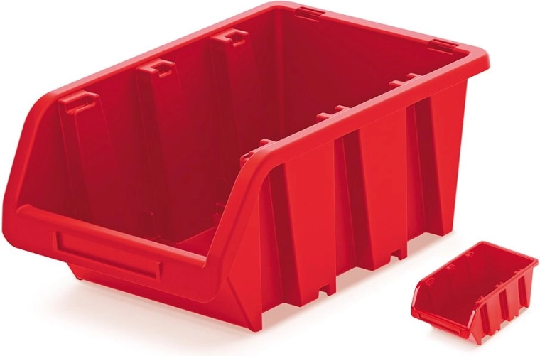 Plastic stackable storage box 13.5 l red