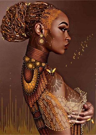 Diamond Painting – Woman with a Bun 30 × 40 cm