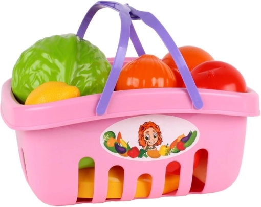 Food Basket Set Vegetables Fruit Pink 5354