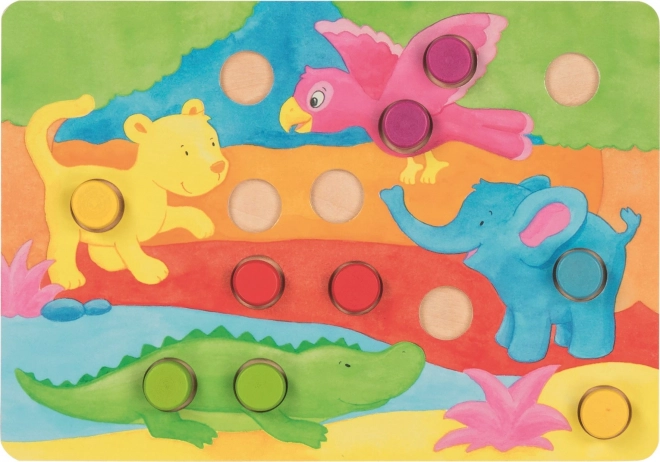 Inlegspel met dobbelsteen Kleuren GOKI