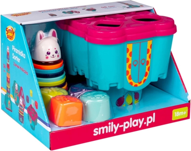 Smily Play Castle with Bunny – Colorful Stacking Tower and Shape Sorter