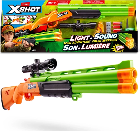 X-SHOT fusil avec viseur, 6 projectiles en mousse