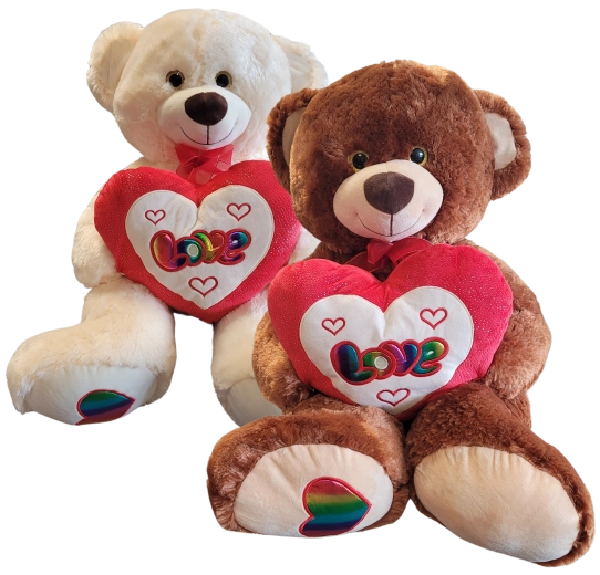 Plush Bear with Heart and Bow 60 cm