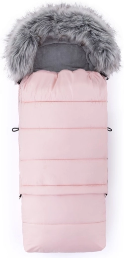 4-in-1 Pink Footmuff for Stroller and Car Seat