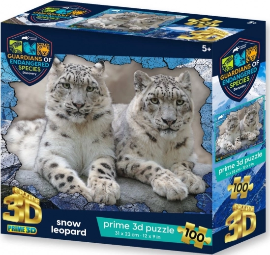 PRIME 3D Puzzle Animal Planet: Endangered Species - Snow Leopards 3D 100 Pieces