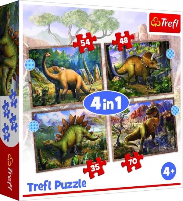 Puzzle 4in1 Interesting Dinosaurs