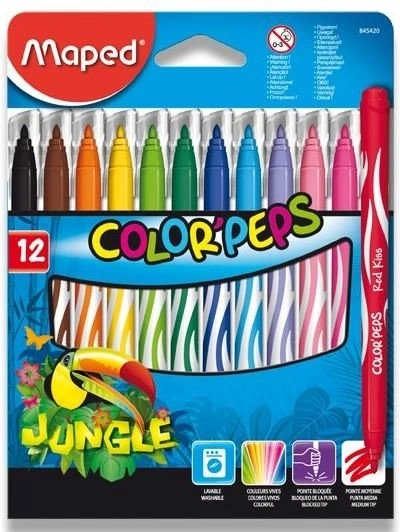 Viltstiften Maped Color'Peps Jungle 12 stuks