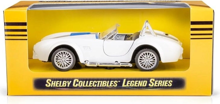 Shelby Cobra 1:32 white metal pull-back toy car