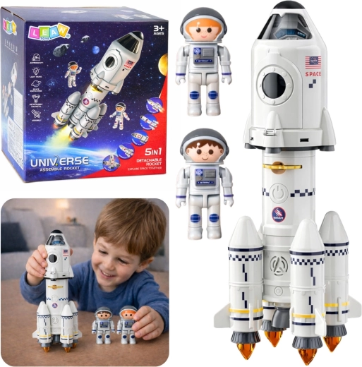 Lernrakete 5-in-1 mit Astronauten, Lichtern, Geräuschen und Projektor