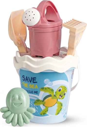 Androni gerecycleerde pastel zandset Oceaan met gieter – medium, 6-delig