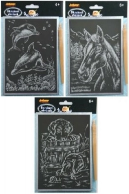 Krasplaatjes in zilver A5, mix motieven - 1 stuk