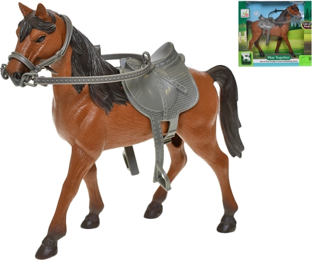 Horse with Saddle 28 cm – realistic figurine for children