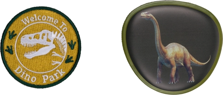 Baagl Baaglies dinosaur hook-and-loop badges – set of 2 pcs
