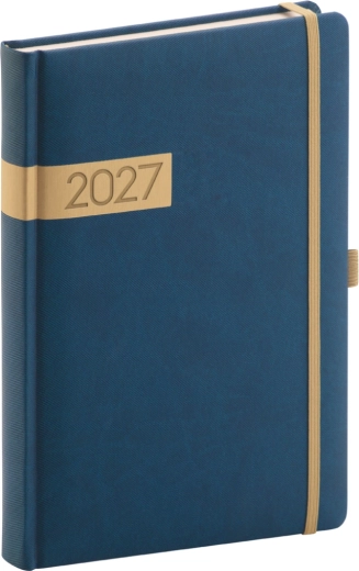 Notique dagagenda Twill 2027 blauw-goud 15 × 21 cm