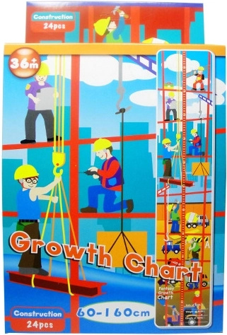 schuimpuzzel met groeimeter – bouwterrein