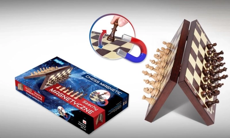 Échecs magnétiques en bois (set de voyage)