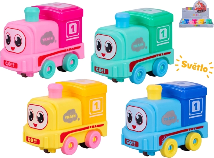 Treintje met vliegwielaandrijving met licht 9 cm