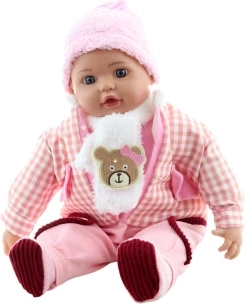 Baby girl with teddy and scarf 50 cm