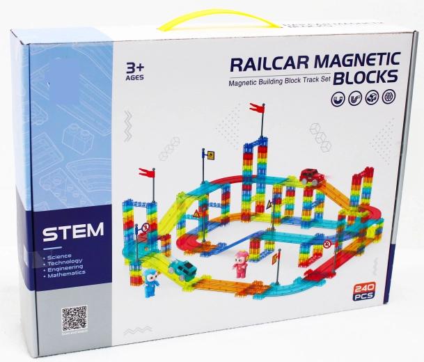 Magnetische racebaan 240 delen met elektrisch autootje
