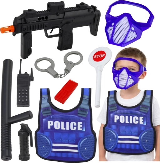 Set de police pour enfants avec gilet, pistolet et accessoires