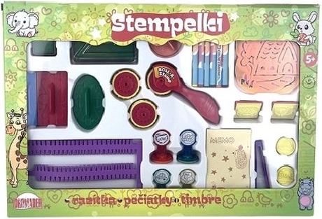 Set de tampons pour enfants dans une boîte colorée