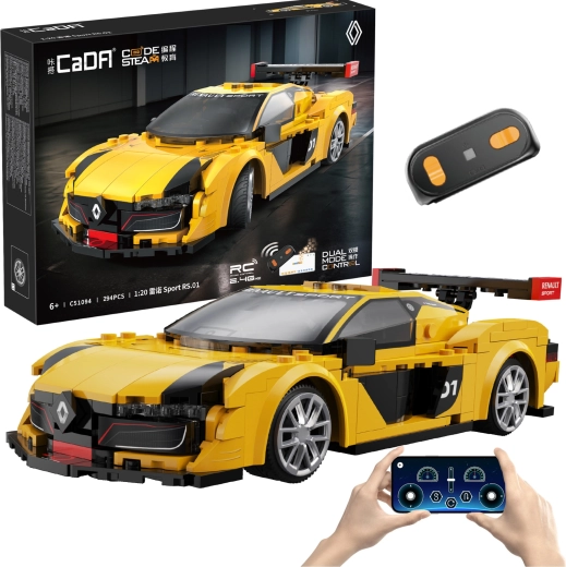 CaDA RC Building Set Racing Car RENAULT SPORT RS.01 1:20, 294 pieces, Dual Mode