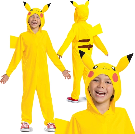 Kinderkostüm POKÉMON Pikachu Kigurumi mit Kapuze (109–126 cm, 4–6 Jahre)