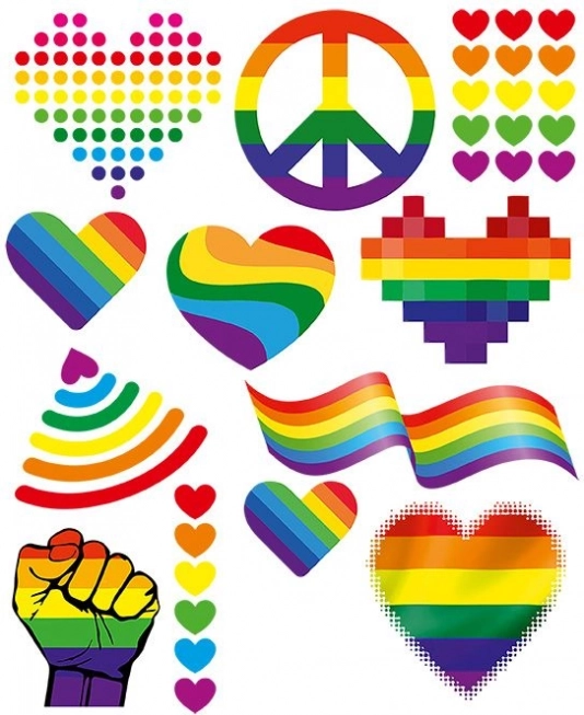 Groot vel met regenboog-strijkpatches