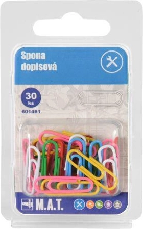 Color office paper clips, assorted colors, 30 pcs