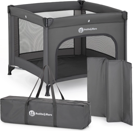 Travel Playpen PETITE&MARS Nook Urban charcoal grey
