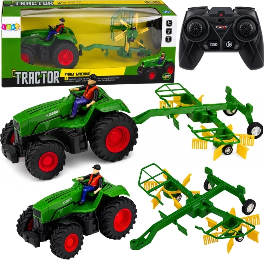Tracteur agricole RC avec andaineur à l’échelle 1:24