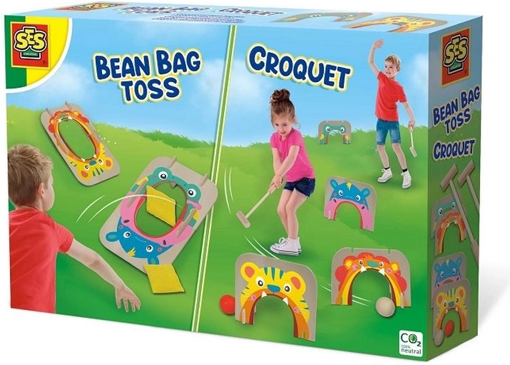 Jeu d’extérieur SES 2-en-1 : croquet et lancer de sacs