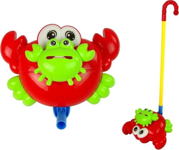 Push-button Crab on a Stick, Red, with Bell Sound