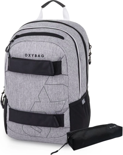 Student Backpack and Case Oxybag Sport Grey Melange
