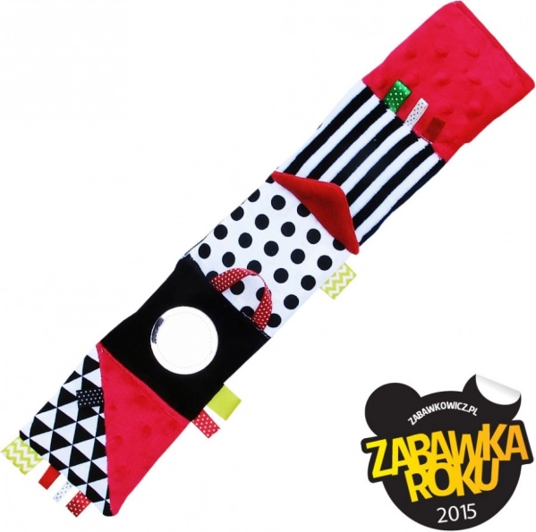 Red sensory fabric book for babies