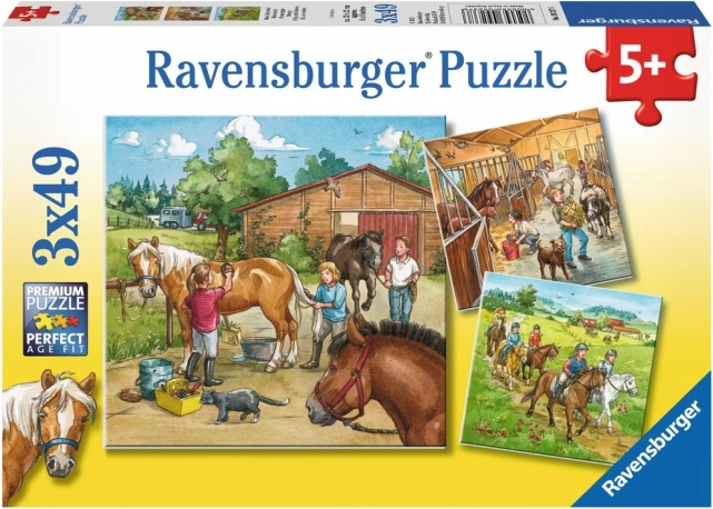 Ravensburger Puzzle A Day with Horses 3x49 pieces