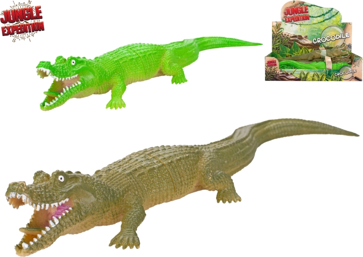 Jungle Expedition krokodil 28 cm – realistische plastic figuur voor kinderen