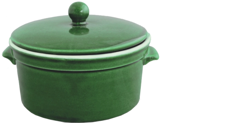 Ceramic pot 0.5 l with green lid